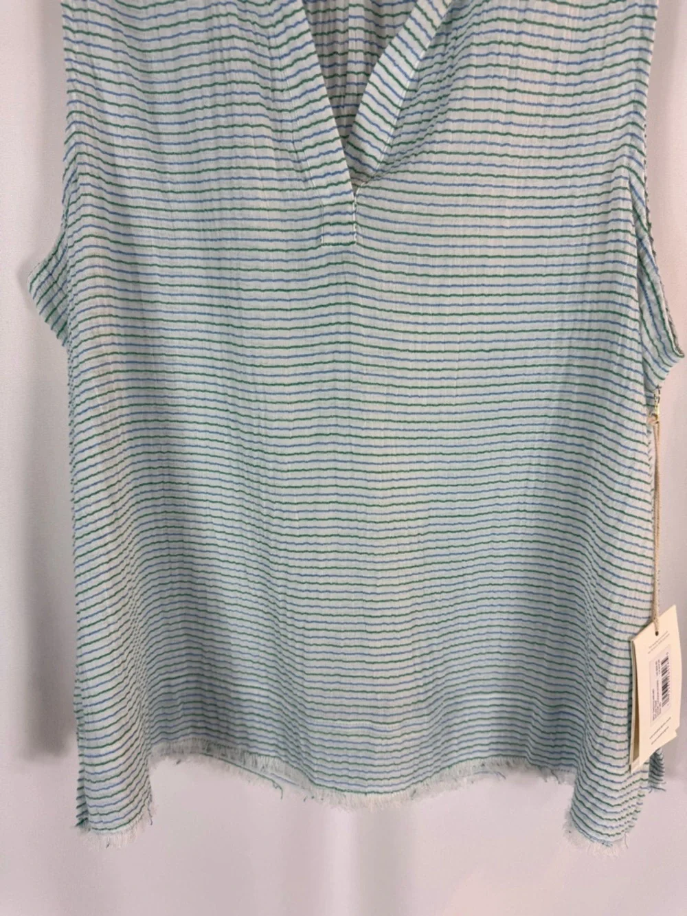 NWT Carve designs Size: M DYLAN TANK Relaxed Fit Tank color: green striped tank - Picture 6 of 15